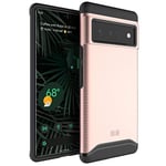 TUDIA DualShield Coque pour Google Pixel 6 Pro (2021) [Merge] Antichoc qualité Militaire Robuste Double Couche Robuste Mince étui de Protection Rigide (Or Rose)