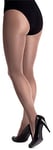 LORES Satin Womens Tights 100 Denier Thick Shiny Look Plain Sheen Opaque Full Stockings Pressure-Free Pantyhose Lucido, Tortora L