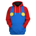 Mario Luigi Peach Bowser Donkey Kong -asu Aikuisten Hupparit Unisex-pitkähihaiset collegepaidat Super Mario Bros Movie Huppari Pullover Cosplay-asut Mario 3XL