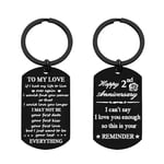 Nimteve Anniversary Keychain Gifts for Him Her Valentine's Day Gifts Happy Wedding Anniversary for Husband Wife Happy Anniversary Keychain for Boyfriend Girlfriend (2nd Anniversary Keychain)