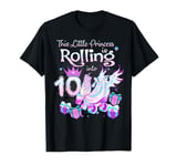 10 Year Old Rolling Into 10th Birthday Roller Skate Theme T-Shirt