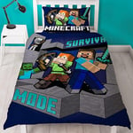 Minecraft Single Duvet Cover Set 2-in-1 Designs Bedding Survival Mode Gamers