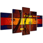 Impressions sur toile abstraites 018 200 x 90 tableaux modernes en 5 panneaux déjà montés, prêt à être accroché, 200 x 90 cm
