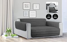 Italian Bed Linen Sogni e Capricci Waterproof Trendy Quilted Sofa Cover Dark Light Grey, 3 Places