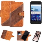 Mobile phone case for Archos Access 55 3G Cellphone Cover Braun Booklet Case