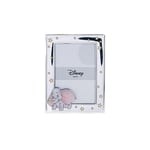 VALENTI & CO. – Disney Baby – Dumbo – Cadre photo en argent pour enfants, idée cadeau baptême, naissance ou anniversaire (9 x 13 cm)