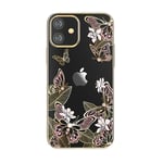 AZUOYI Compatible with iPhone 12/12 Pro/12MINI/Max Case Butterfly and Flower,Glitter Sparkle Butterflies Diamond Design Cover,TPU Bumper Women Girls for iPhone12, 2020 (Clear),B,iPhone 12 Pro Max