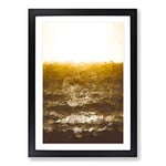 Big Box Art Light Over The Ocean in Abstract Framed Wall Art Picture Print Ready to Hang, Black A2 (62 x 45 cm)