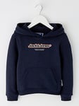 Jack & Jones Mini Younger Boys Vesterbro Newton Branding Sweat Hoodie - Sky Captain, Navy, Size 5 Years