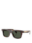 Moncler ME6004 Unisex D-Frame Sunglasses, Brown Tortoise/Green