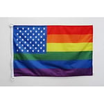 Drapeau Arc-en-Ciel USA 90x60cm - Drapeau gay américain - Rainbow 60 x 90 cm Spécial Extérieur - Drapeaux - AZ FLAG