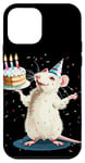 iPhone 12 mini Pretty white Rodent Costume with Birthday Cake and Hat Case