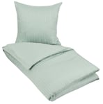 Påslakan dubbeltäcke - 200x220 cm - 100% bomullssatin - Dusty grön enfärgat sängset - Borg Living sänglinne