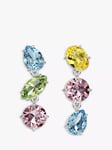 Swarovski Gema Stone Drop Earrings, Silver/Multi