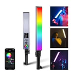 NEEWER RGB Light Wand with 2.4G/APP Control, Upgraded 360° Touchable RGBWW Mixer Photography Handheld LED Video Lighting Stick with 2500K-10000K, CRI/TLCI97+, 18 Scenes, 7.4V/31Wh Battery, BH30S