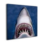 N\A Modern Canvas Painting Wall Art The Picture for Home Decoration - Shark with Sharp Teeth Frameless Wall Artwork Canvas Prints Giclee Ready to Hang