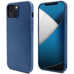 Moozy Lifestyle. Coque en silicone pour iPhone 13 Mini, bleu nuit – Coque légère en silicone liquide avec finition mate et doublure en microfibre douce, coque en silicone de qualité supérieure - Neuf