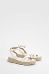 Womens Croc Crossover Flatform Sandals - White - 7, White