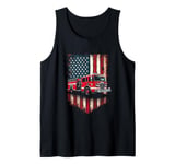 Fire Truck American Flag Rug Tank Top