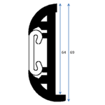 PVC Fenderlist B1633F Sort 25,5m