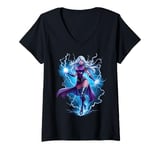 Womens Anime Warrior Lightning Queen V-Neck T-Shirt