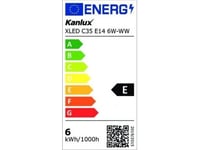 Kanlux Led-Lampa Filament Xled C35 E14 6W-Ww 806Lm 2700K Varm Färg 35272