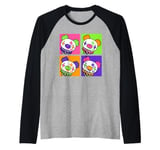 Gloomy Bear Naughty Grizzly Scary Clown Halloween Pop Art Raglan Baseball Tee