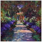 ArtPlaza Monet Claude-Garden at Giverny Decorative Panel, Wood, Multi-Colour, 70 x 1.8 x 70 cm