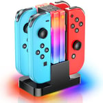 Wenocally Switch Controller Charger Dock Skins for PS Joy cons Compatible with Nintendo Switch Controller & OLED Model Controller with 6 RGB Light Modes & Timer Function