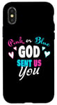 Coque pour iPhone X/XS Rose ou bleu « GOD Sent Us You » chrétien du sexe