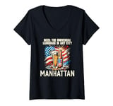 Womens Beer The Universal Language in Any City Manhattan V-Neck T-Shirt