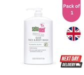 1x Sebamed 1L Liquid Face & Body Wash Gentle Soap-Free pH 5.5 for Sensitive Skin