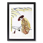 Big Box Art Digging Bamboo Shoots by Harunobu Suzuki Framed Wall Art Picture Print Ready to Hang, Black A2 (62 x 45 cm)