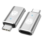 MoKo Lightning Female to USB C Male Adapter 2Pack,Lightning USB C Adaptor for iPhone 15/16 Pro/16 Pro Max/Plus,Galaxy S24,iPad, iPhone to USB C Adapter for Fast Charging, NOT for Headphone, Silver 35W