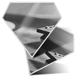 2 x Diamond Stickers 10 cm BW - Retro Record Player Vinyl  #36130