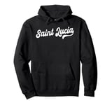 Saint Lucia Typeset Love St. Lucia St. Lucian Pride Pullover Hoodie