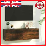 Floating Wall Mounted TV Cabinet Rustic Media Unit Cupboard Stand Shelf Storage