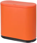 Sooyee Poubelle rectangulaire en plastique de 10 litres avec couvercle à pression, pour salle de bain, salle d'eau, chambre à coucher, cuisine, salle d'artisanat, bureau, orange