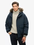 Superdry Everest Faux Fur Bomber Jacket, Eclipse Navy