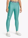 Under Armour Heat Gear Gym Leggings, Turquoise/White