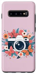 Coque pour Galaxy S10+ Appareil photo floral mignon photographe amateur de photographie