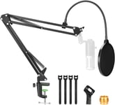 Support Microphone Bras, Bras Support De Suspension Microphone, Support De Micro De Bureau Réglable Pour Snow Ball, Blue Yeti Et Autres