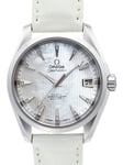 Omega 231.13.39.21.55.001 Seamaster Aqua Terra 150m Co-Axial 38.5mm Hvid/Lædder