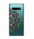 Coque Galaxy S10e Mandala fleur aztec rose transparente