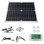 Avec kit Solaire Monocristallin 12W 12V Interface Type-C, Portable pour les Téléphones Portables, les Tablettes et Autres Appareils (Contrôleur 1 + 30A)