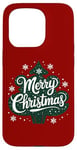 Coque pour iPhone 15 Pro Arbre vert festif joyeux Noël vacances d'hiver joie