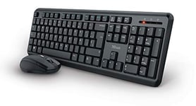 Clavier et Souris sans Fil Trust Ymo Espagnol QWERTY Noir