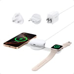 Anker MagSafe Compatible 3-in-1 Wireless Charging Station, Qi2 Certified 15W MagGo Charger, Foldable Travel Wireless Charging Pad for iPhone 16/15/14/13 Series, AirPods, Apple Watch (Not a Power Bank)