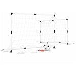 Play4fun - 2 cages de foot pour enfant 120 x 80cm, 1 ballon et pompe inclus, intérieur/extérieur