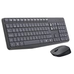 Logitech MK235 Wireless Keyboard and Mouse Combo for Windows, QWERTY Spanish Layout - Grey